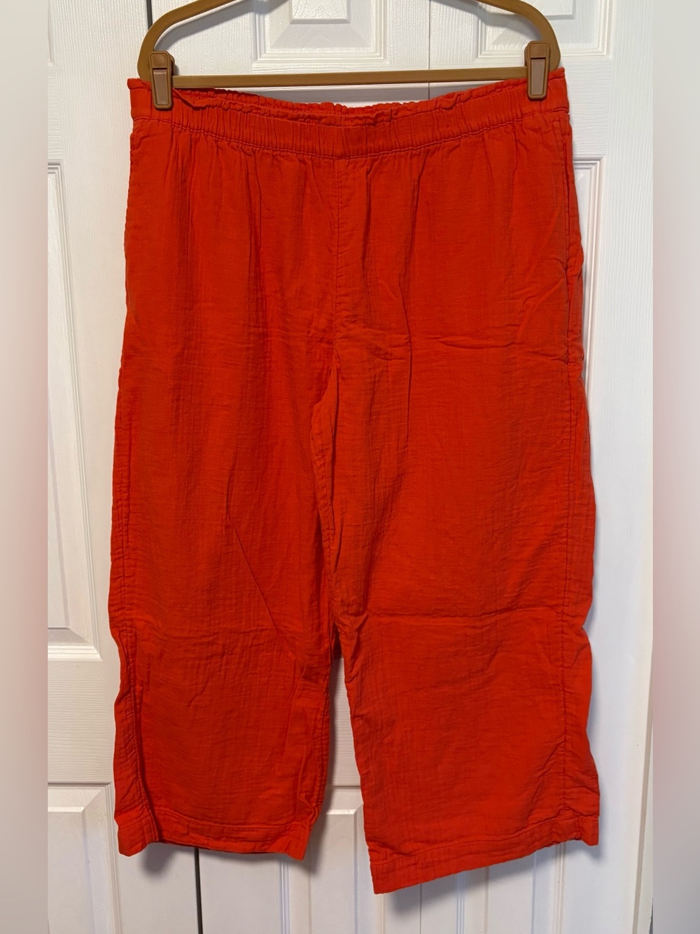 Old Navy 100% Cotton Elastic Waist Pants with Pockets - Color is Orange, not red